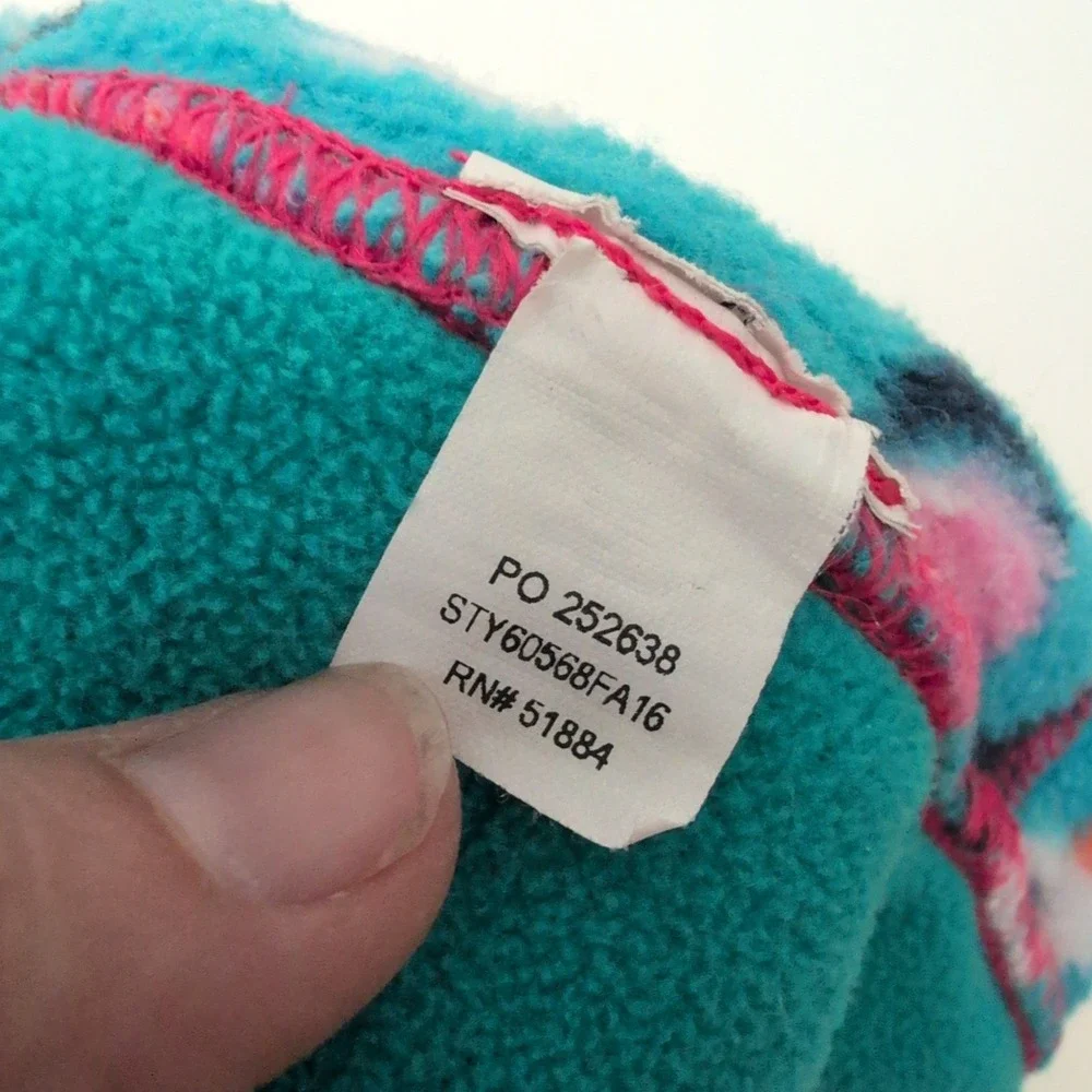 Patagonia‎ Baby Synchilla Fleece Earflap Hat Penguin Print Pink Blue Toddler